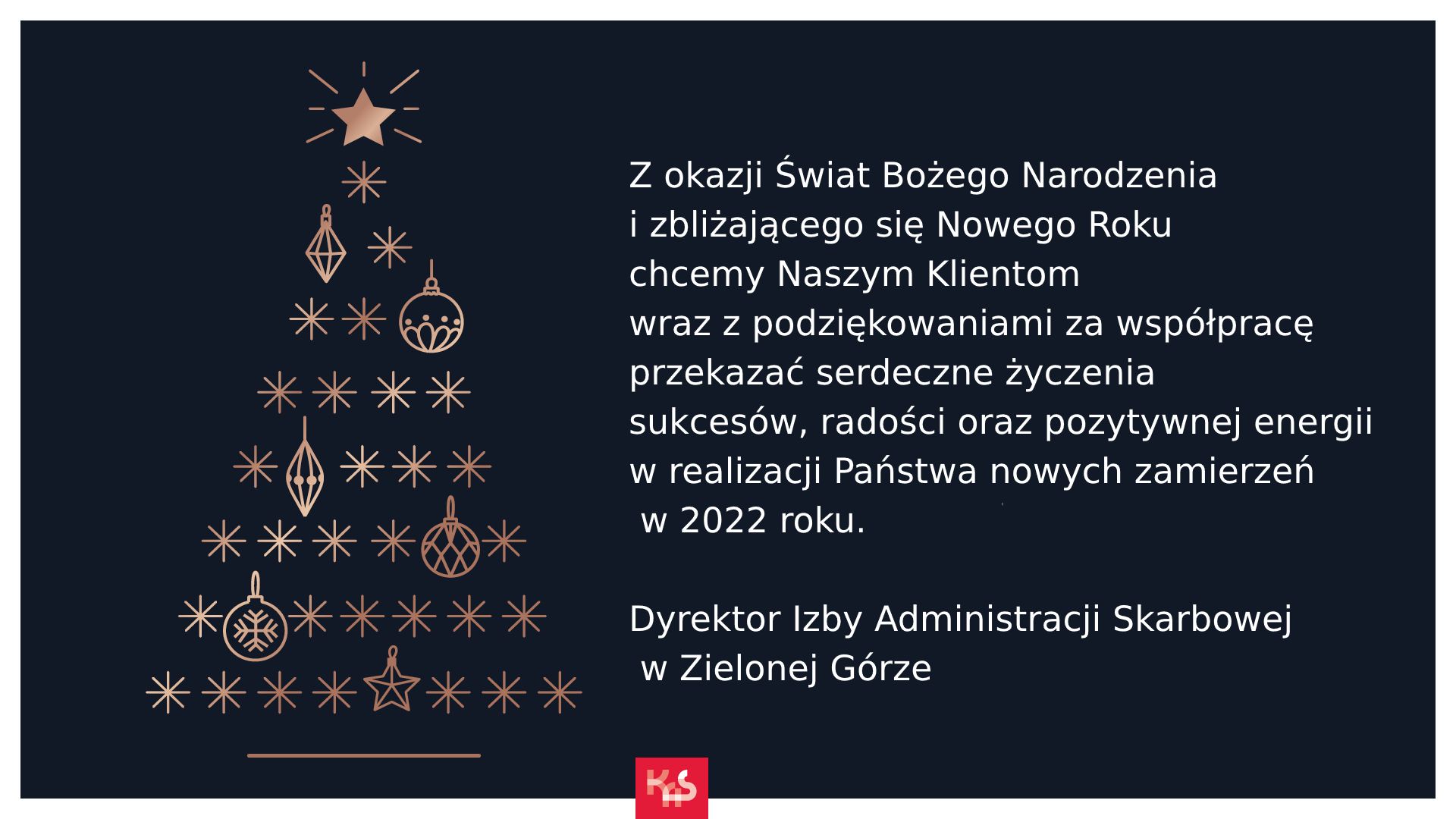 Życzenia świąteczne od Adama Andrzejewskiego Dyrektora Izby Administracji Skarbowej w Zielonej Górze