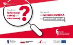 Grafika w kolorystyce biało-czerwonej. Napis: Szukasz informacji celnej lub skarbowej. Sprawdź w systemie EUREKA na podatki.gov.pl