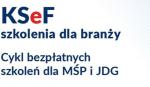 napis: ksef szkolenia dla branży. Cykl bezpłatnych szkoleń dla MŚP i JDG