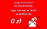 Wpis do CEiDG jest bezpłatny - próby pobierania opłat od przedsiębiorców